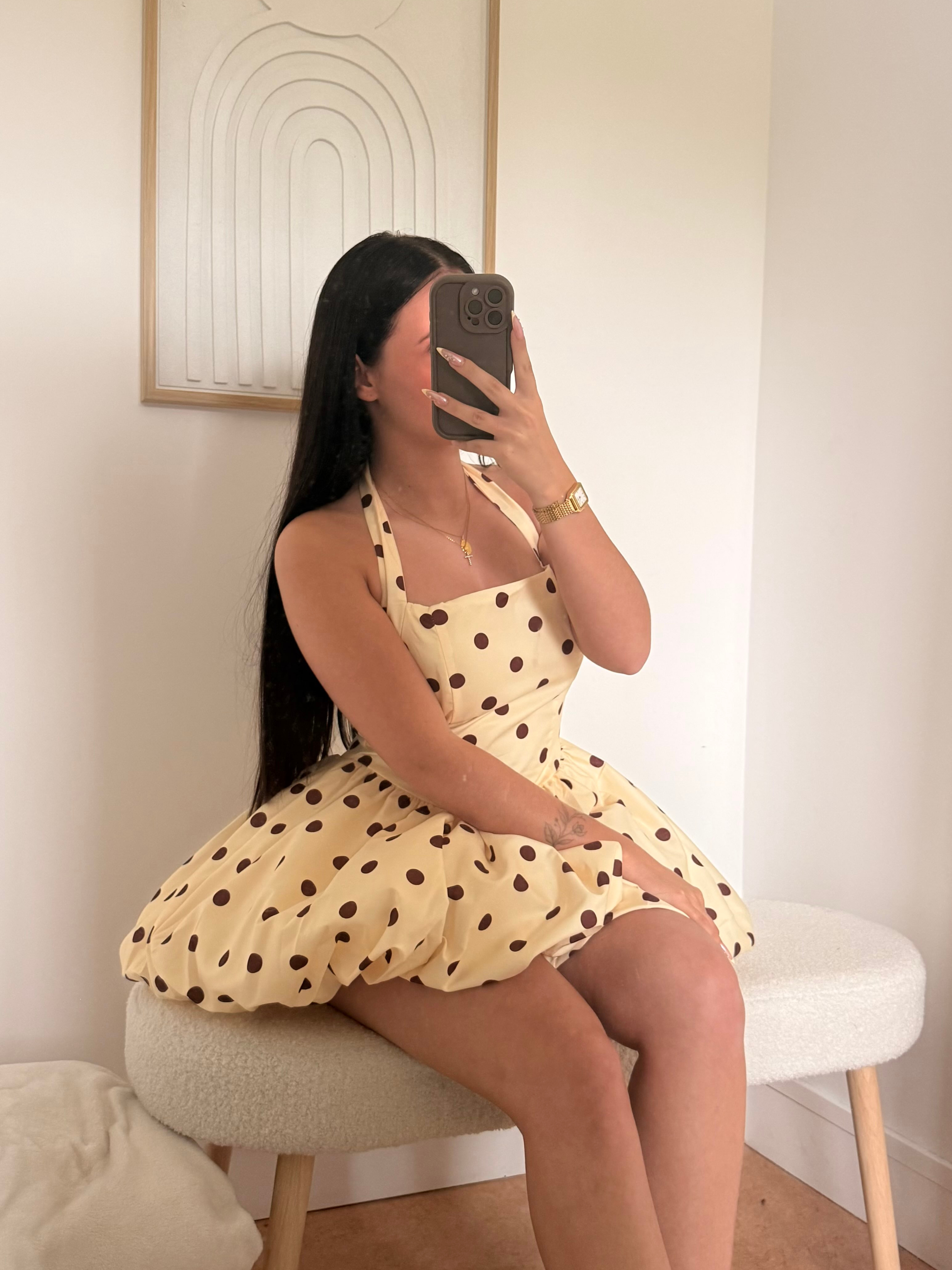 Robe "Lyna" à Poids Jaune Pastel