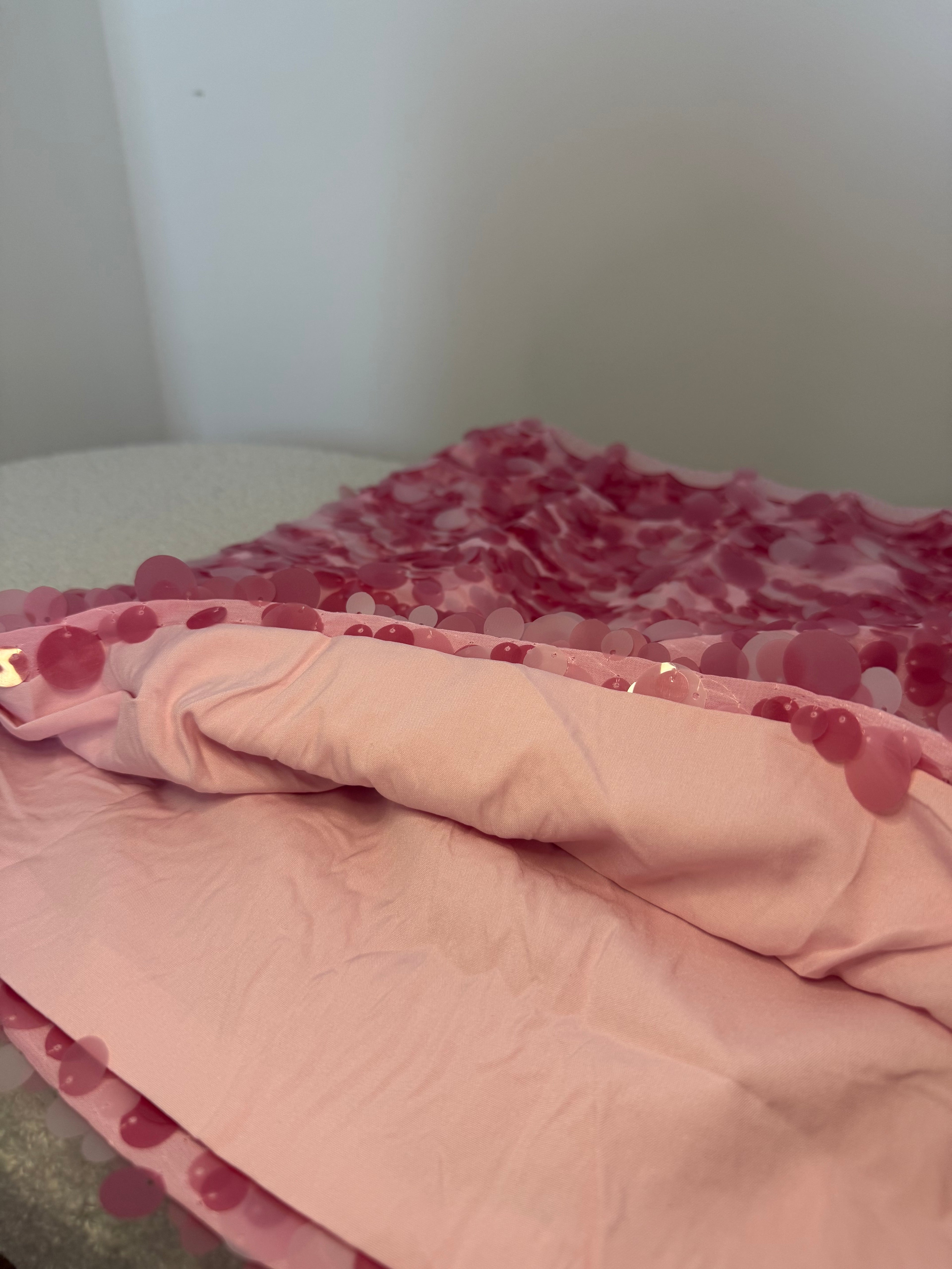 Jupe "Haloa" à sequins rose
