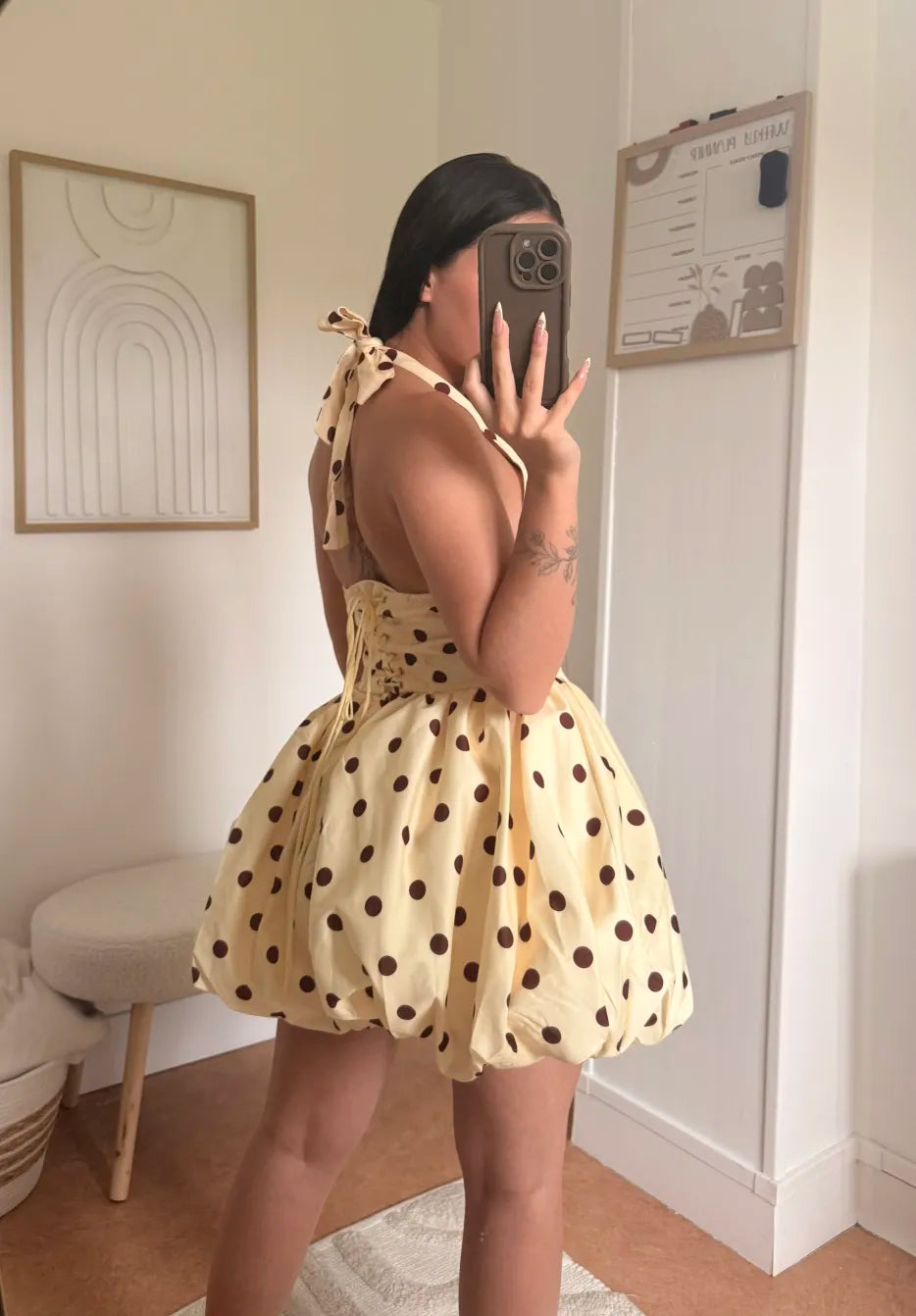 Robe "Lyna" à Poids Jaune Pastel