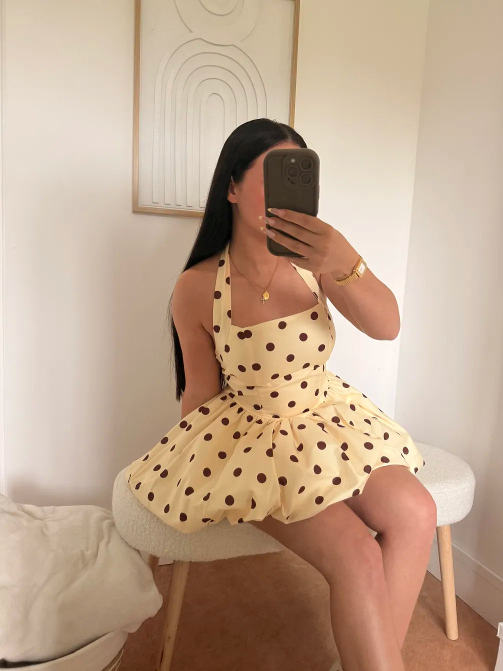 Robe "Lyna" à Poids Jaune Pastel