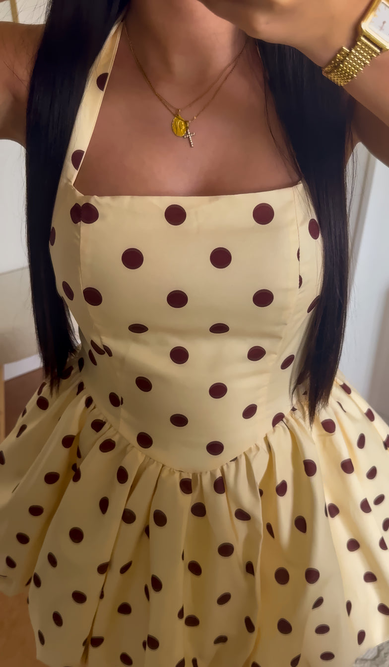 Robe "Lyna" à Poids Jaune Pastel