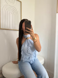 Top "Syrena" Bleu Pastel