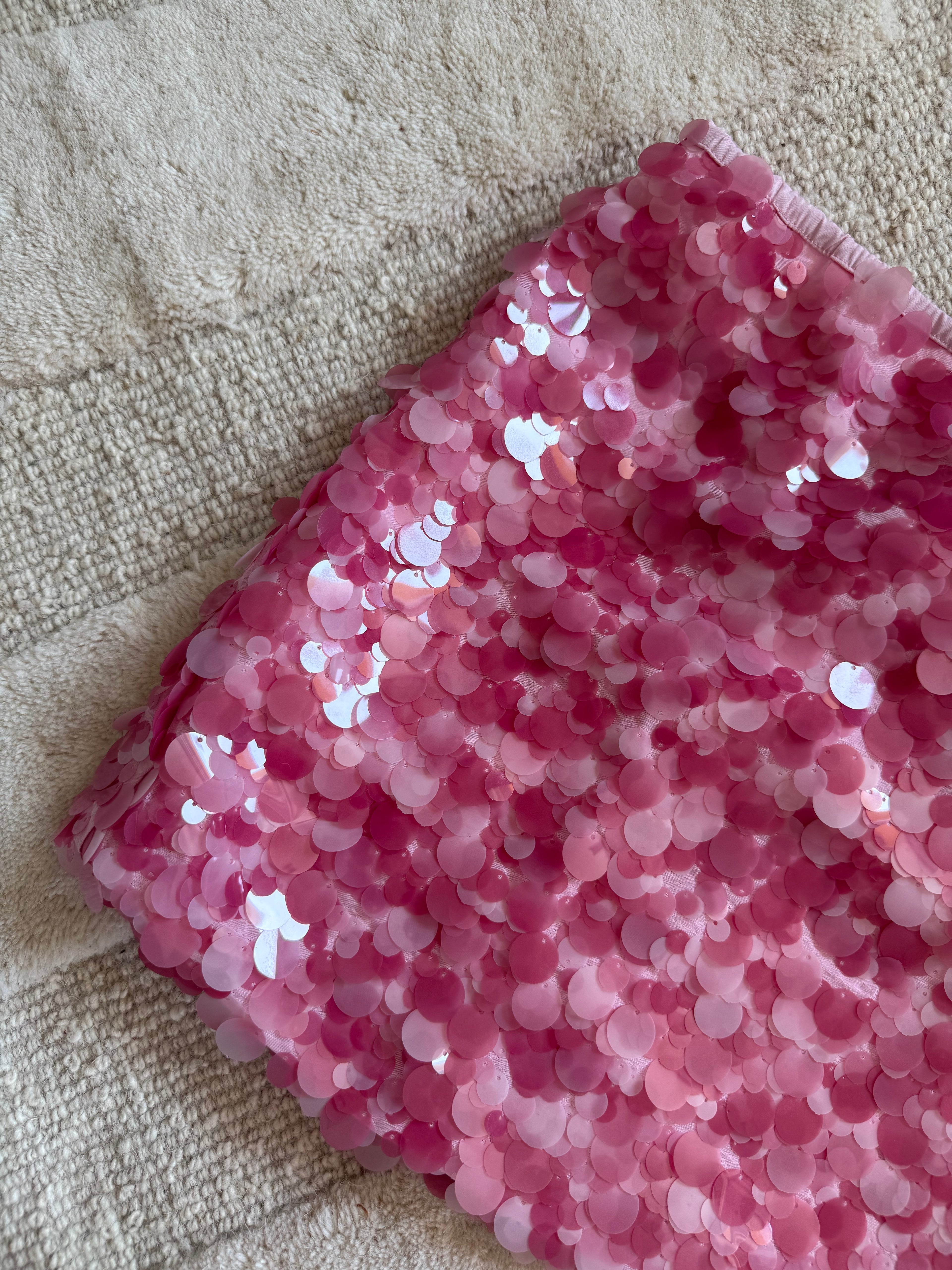Jupe "Haloa" à sequins rose