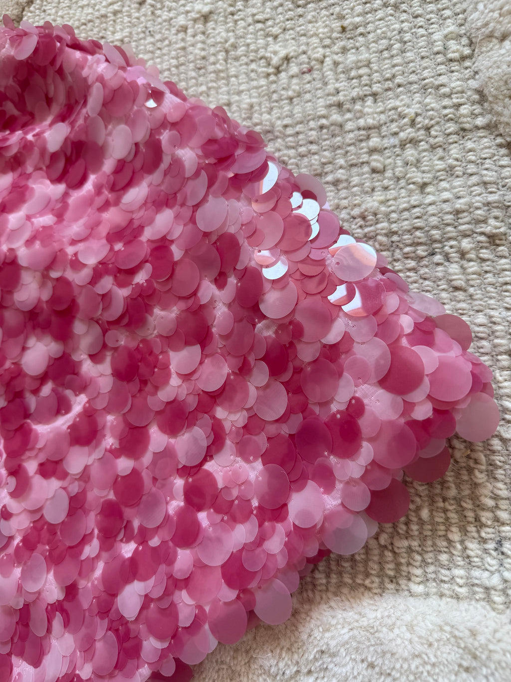 Jupe "Haloa" à sequins rose