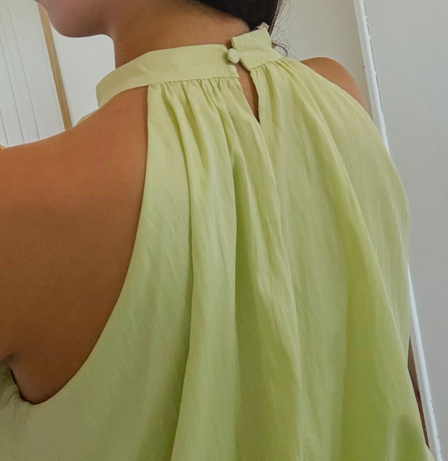 Robe Courte "Naelia" Matcha Pastel