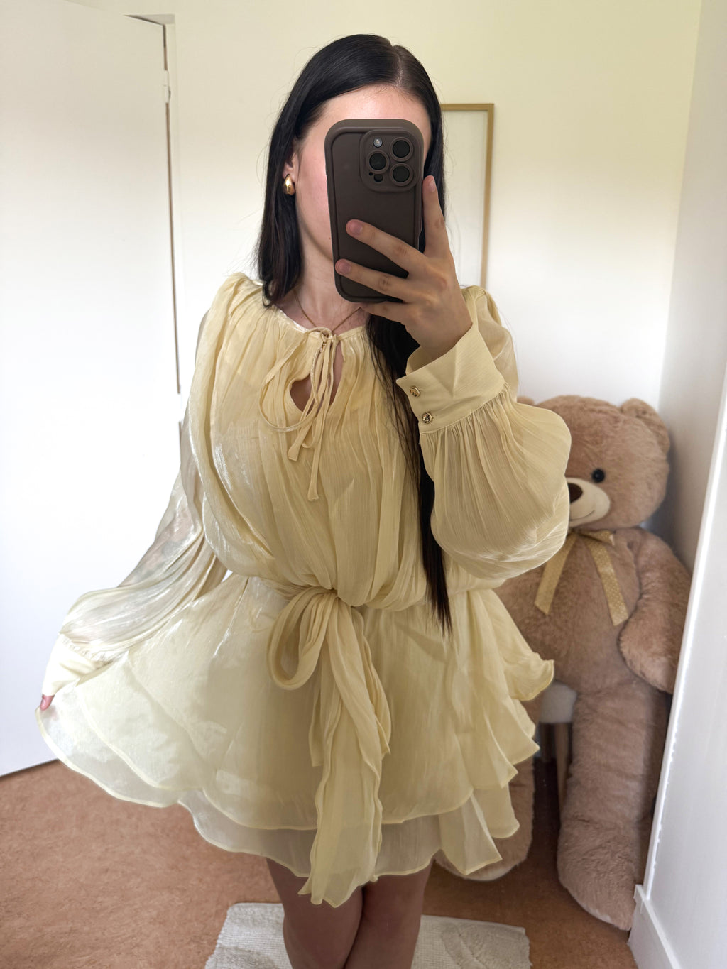 Robe "Sanae" Jaune pastel irisé